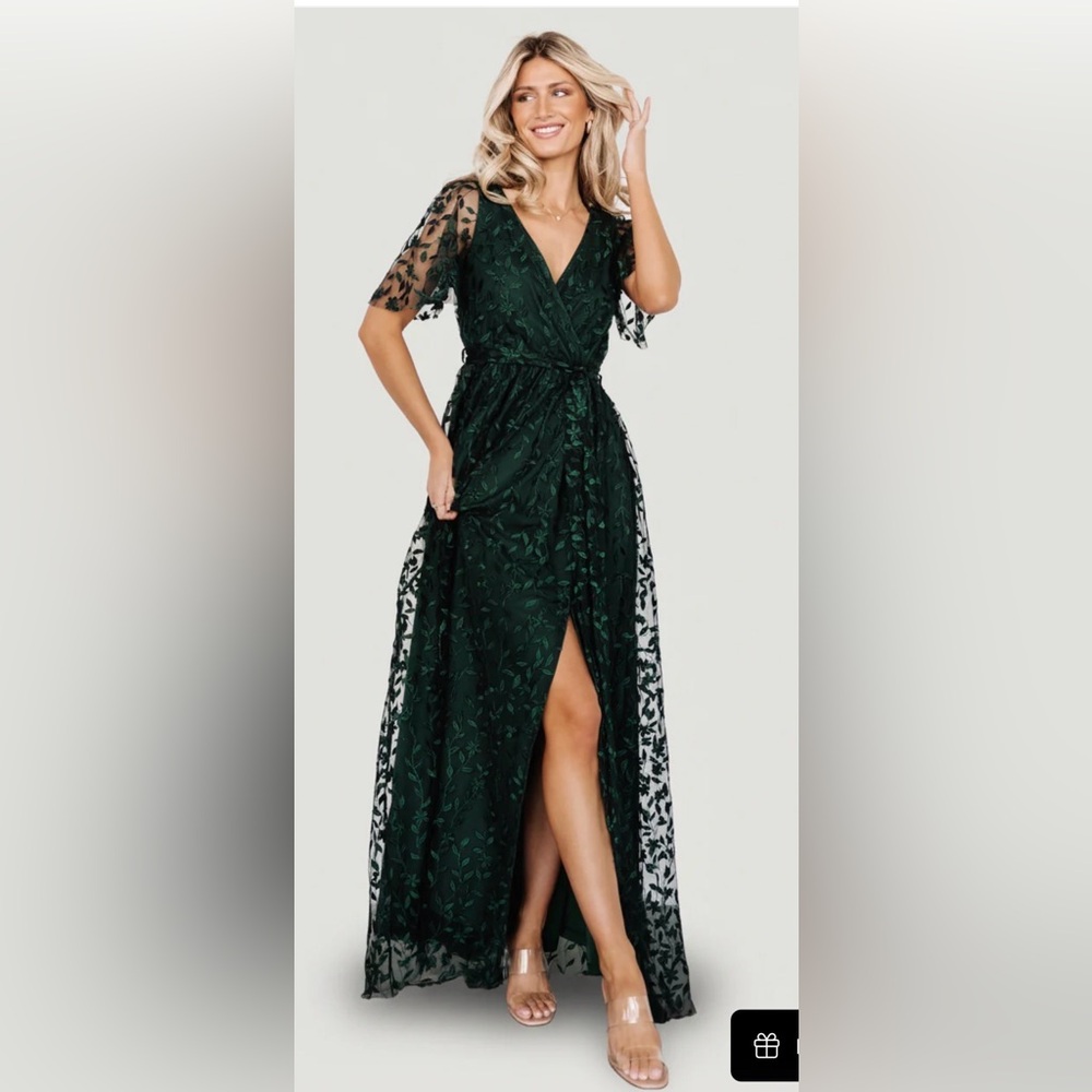 Marseille Embossed Maxi Dress Green